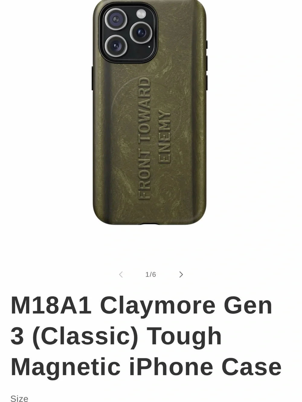 New WOT-Military Green 'Front Toward Enemy' Protective Phone Case